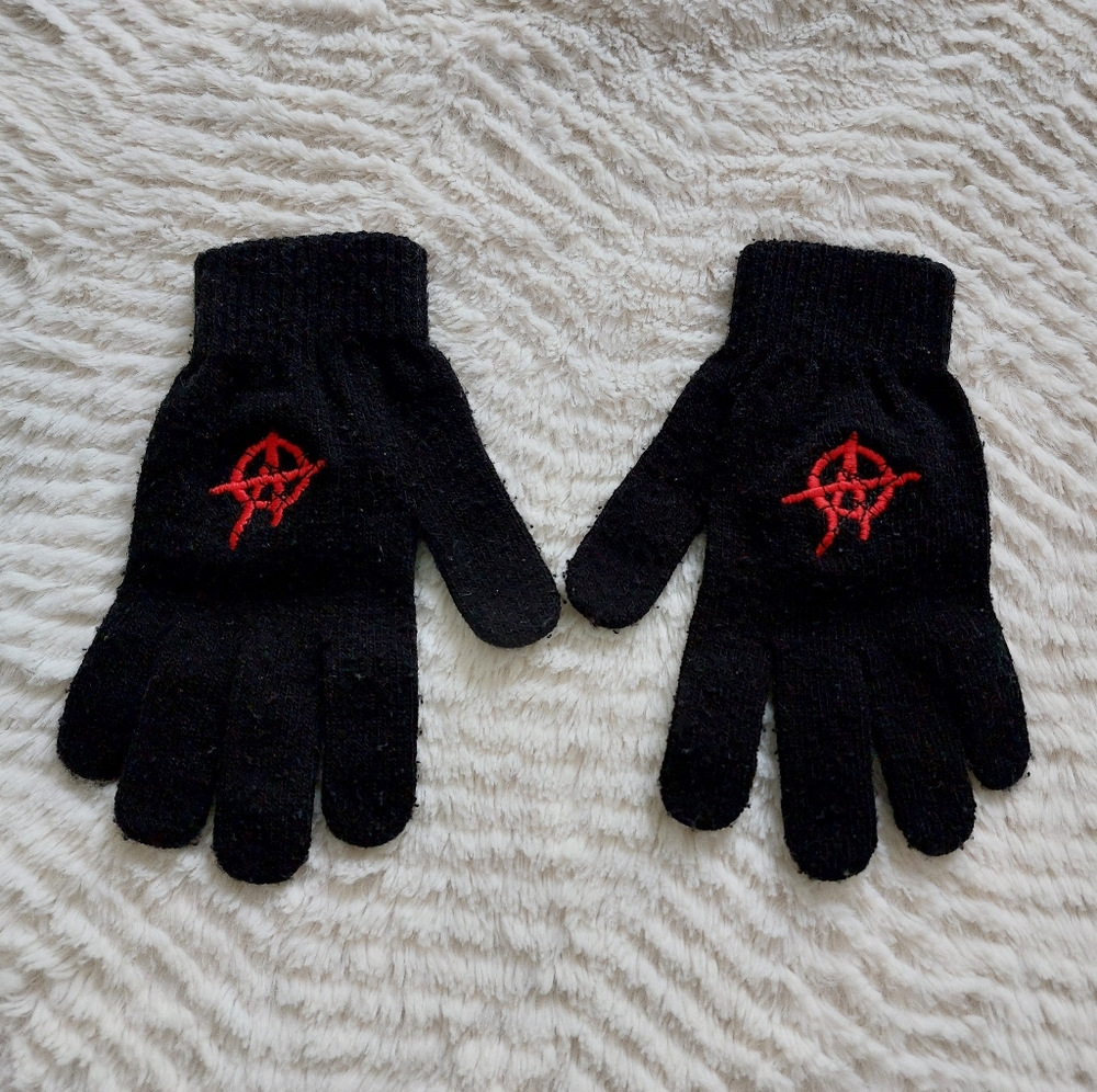 Anarchy Embroidered Winter Gloves